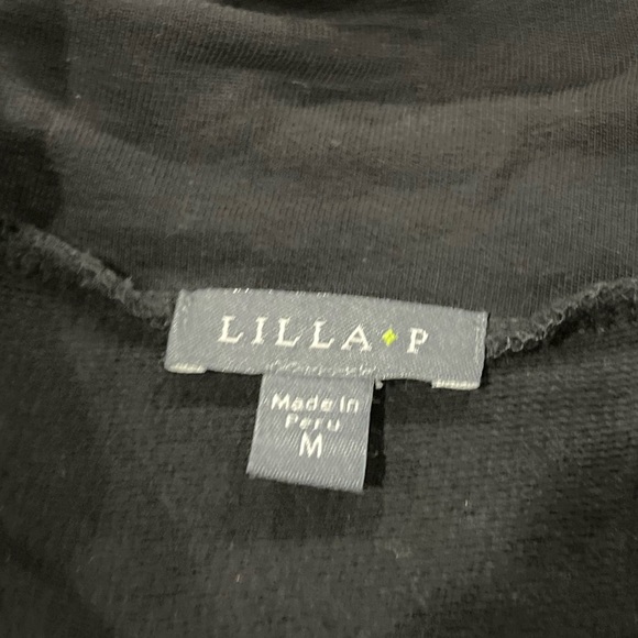 Lilla P longer length button up cardigan jacket cotton black M - Picture 8 of 12